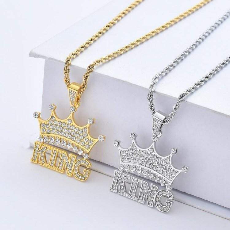 Hand Made Personalized Zircon Name Necklace with Crown