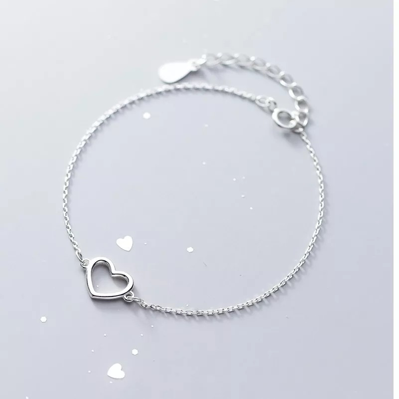 925 Silver Heart Shape Bracelet for Women