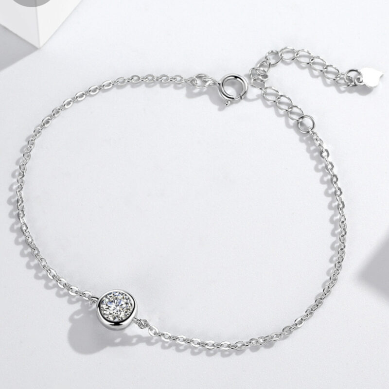 925 Silver moissanite Diamond Simple Adjustable Bracelet for Women