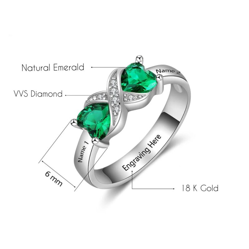 VVS Diamond 18 k Natural Emerald Customised Ring - Engagement - Wedding Diamond Ring