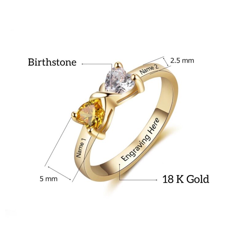 18 k Gold Birthstone Customised Ring - Engagement - Wedding Diamond Ring