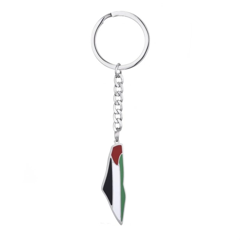 925 silver Colored  Palestine Map Key Chain