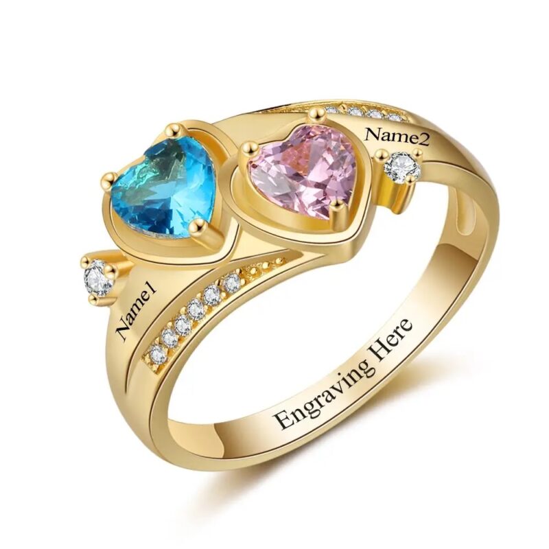 VVS Diamond 18 k Gold Birthstone Customised Ring - Engagement - Wedding Diamond Ring