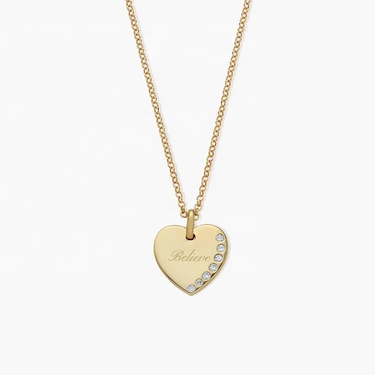 VVS Diamond 18 k Gold Love Necklace  - Premium Personalised Diamond Jewelry