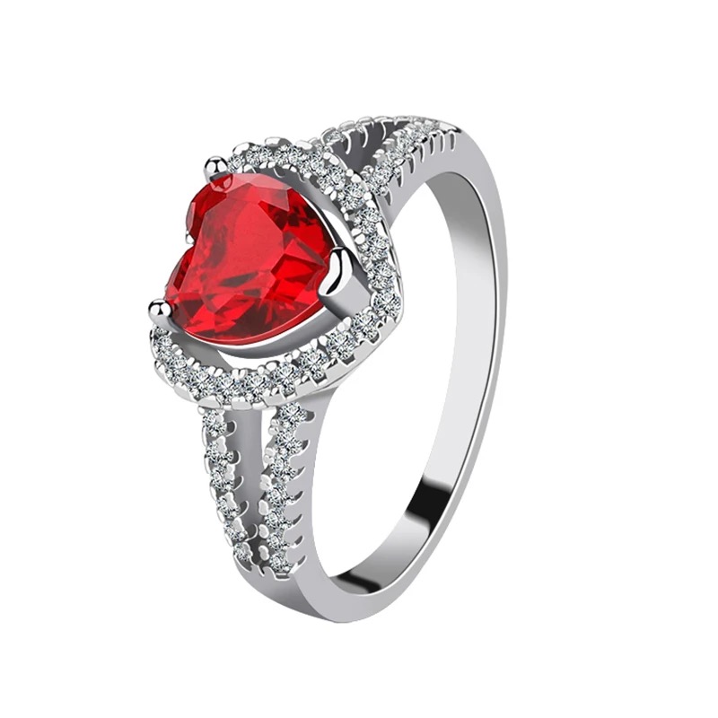 VVS Diamond 18 k Gold with Natural Ruby Stone Ring - Engagement - Wedding Ring for Women