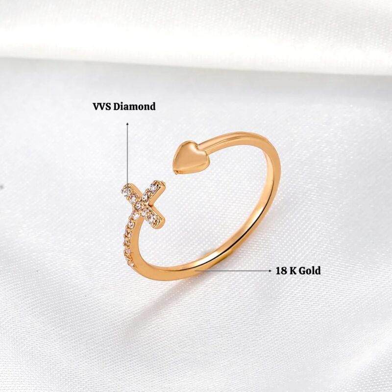 VVS Diamond 18 k Gold Ring - Engagement - Wedding Diamond Ring