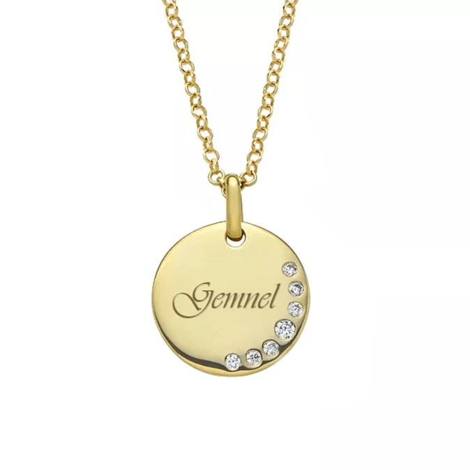 VVS Diamond 18 k Gold Round Necklace  - Premium Personalised Diamond Jewelry