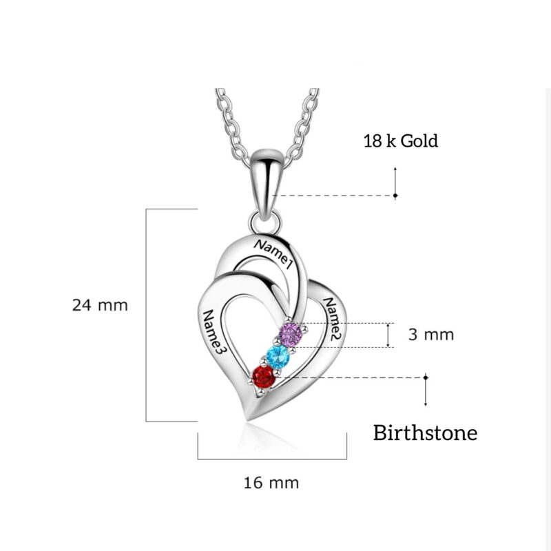 18 k Gold Customised Birth Stone Necklace for Women - Personalized Premium Birthstone Diamond Necklace