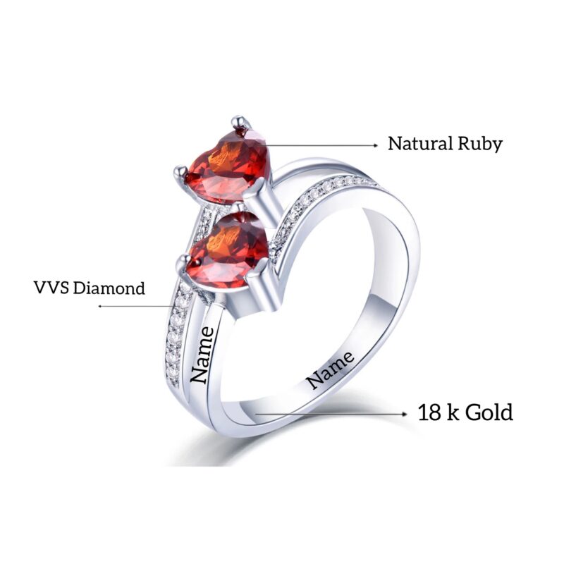 VVS Diamond 18 k Gold Natural Ruby Stone Customised Ring - Engagement - Wedding Diamond Ring