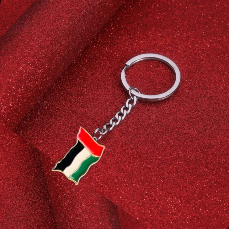 925 silver UAE Flag Keychain - National Day Gift