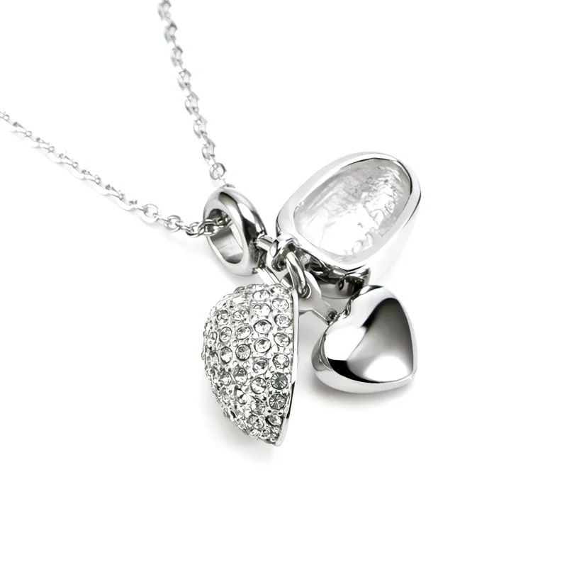 Customized Hidden Heart Wing Stone Necklace for Women