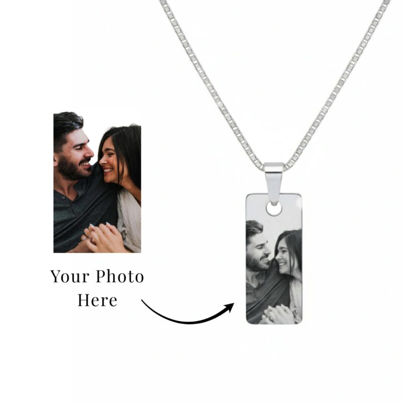 Personalised - Customised Photo - Text Engraved Necklace