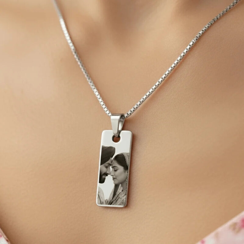 Personalised - Customised Photo - Text Engraved Necklace