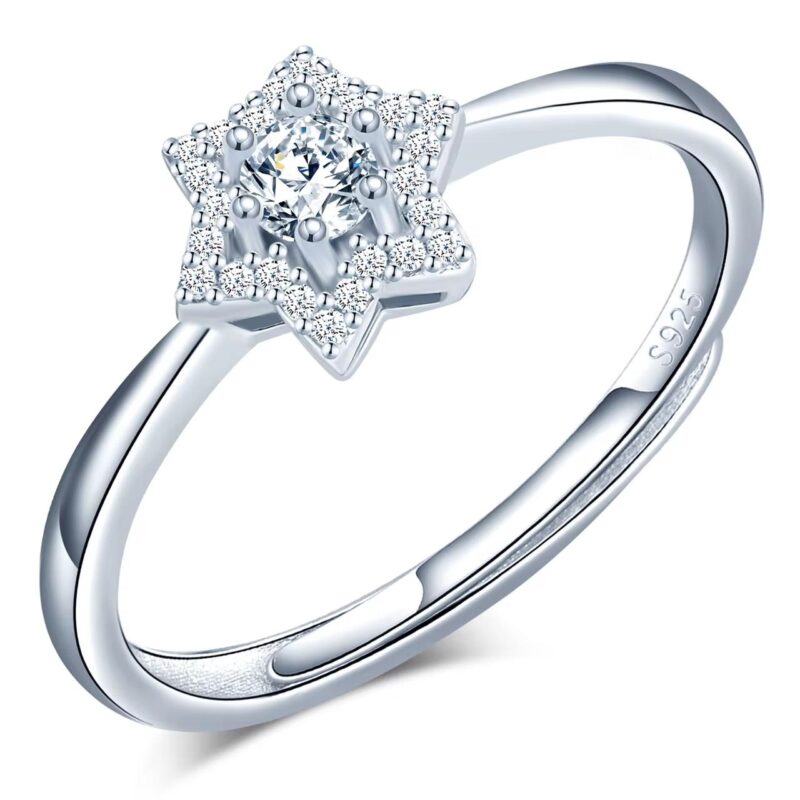 GRA Certified Moissanite Ring for Women - 925 Sterling Silver Engagement Ring