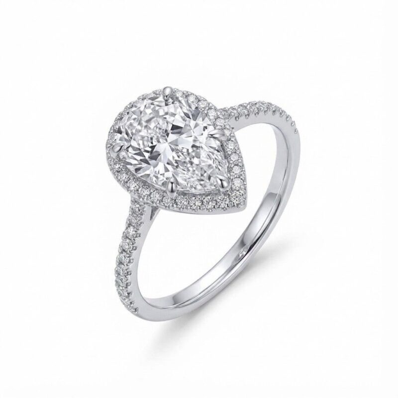 Brilliant Cut Moissanite Ring with GRA Certificate - Adjustable 925 Silver Promise Ring