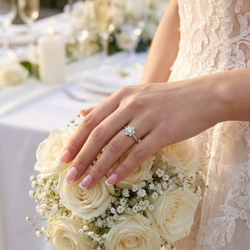 GRA Certified Moissanite Ring for Women - 925 Sterling Silver Engagement Ring